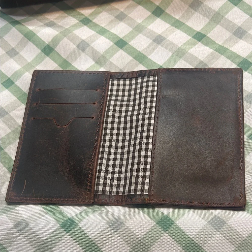 Personalized “CPB” Brown Leather Passport Travel Wallet